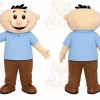 Blue Shirt Boy Mascot Costume