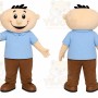 Blue Shirt Boy Mascot Costume