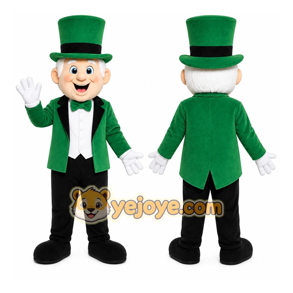 Green Leprechaun Mascot Costume Green Leprechaun Mascot Costume
