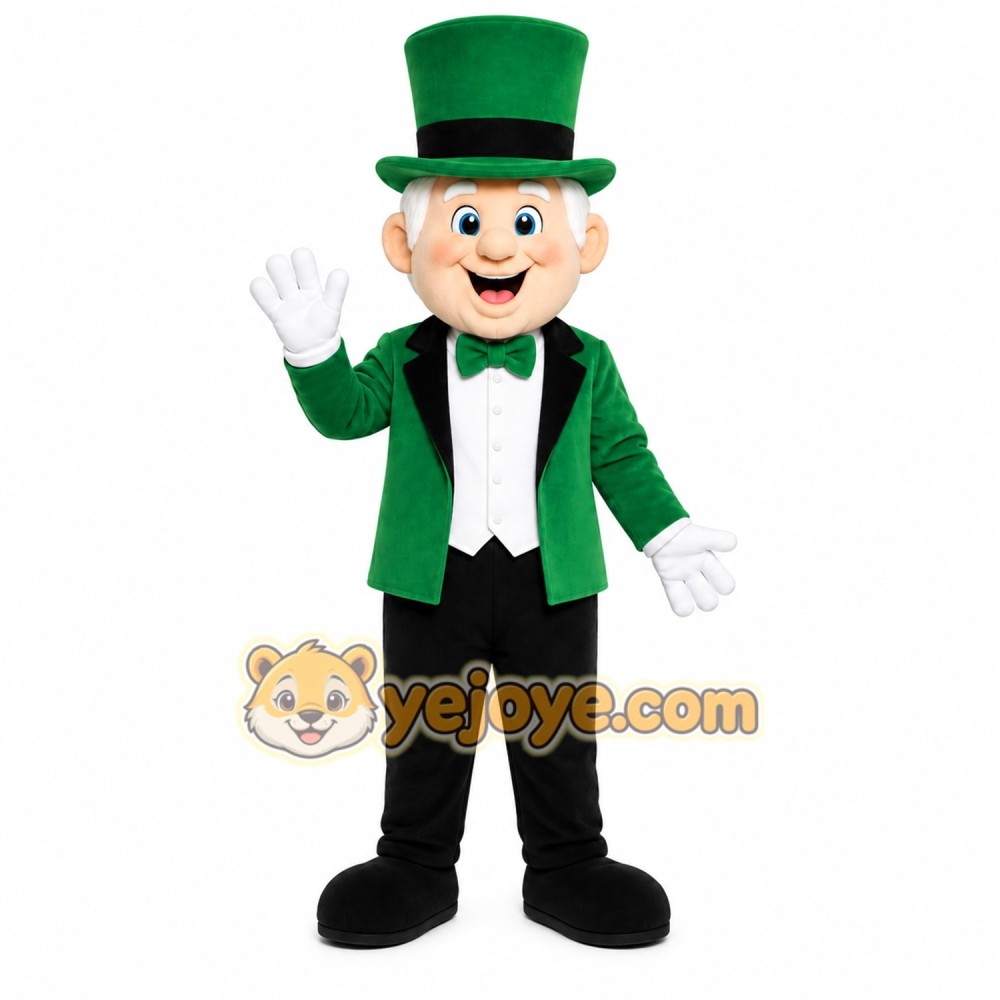 Green Leprechaun Mascot Costume Green Leprechaun Mascot Costume