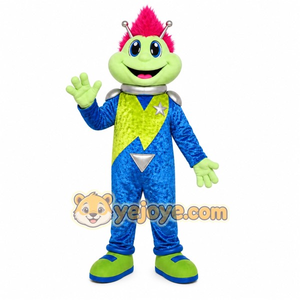 Blue Green Jester Mascot Costume