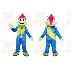 Blue Green Jester Mascot Costume