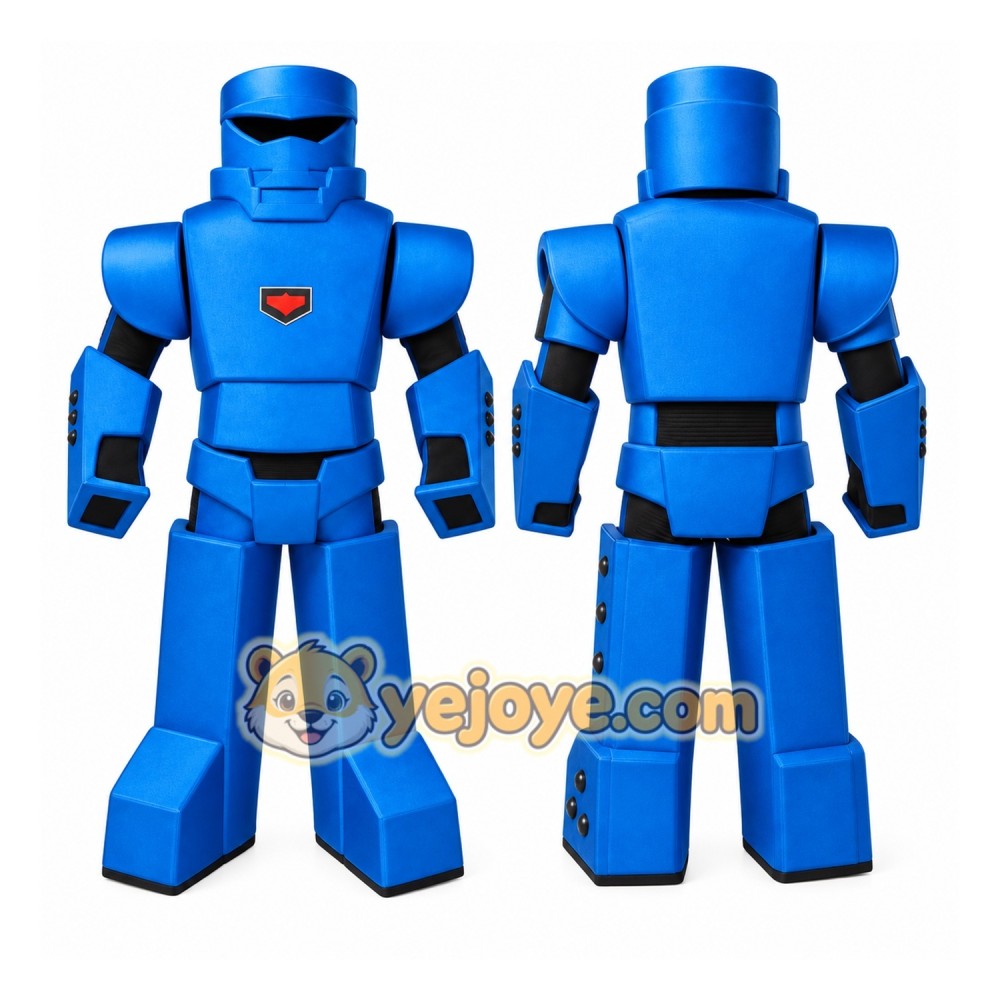 Blue Robot Mascot Costume Blue Robot Mascot Costume