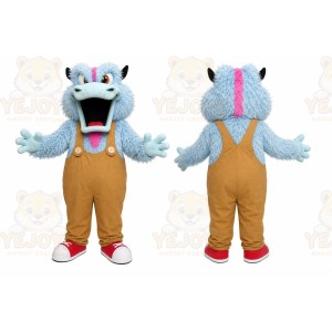 Blue Furry Monster Mascot Costume