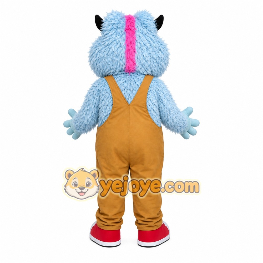 Blue Furry Monster Mascot Costume Blue Furry Monster Mascot Costume