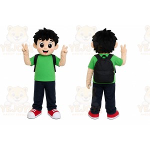 Green Shirt Boy Mascot Costume