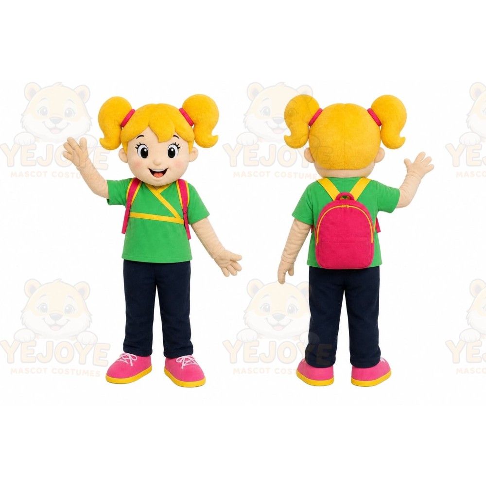 Backpack Girl Mascot Costume