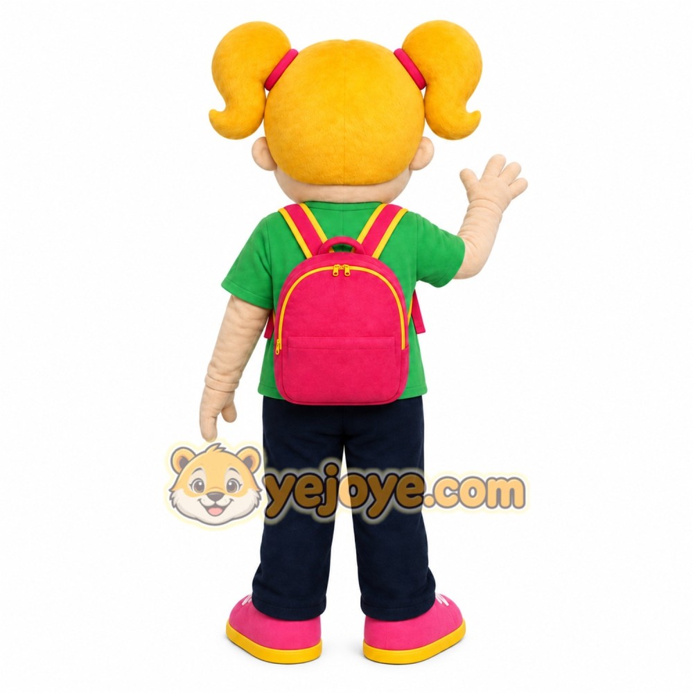 Backpack Girl Mascot Costume Backpack Girl Mascot Costume