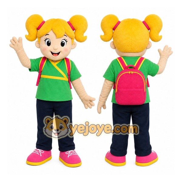 Backpack Girl Mascot Costume