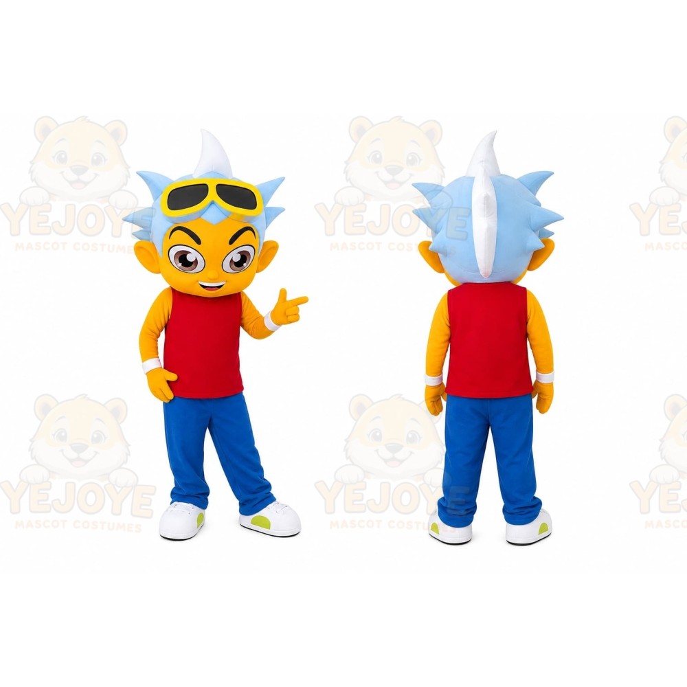 Spiky Hair Boy Mascot Costume