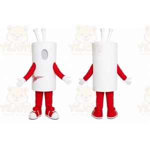 White Cylinder Mascot Costume