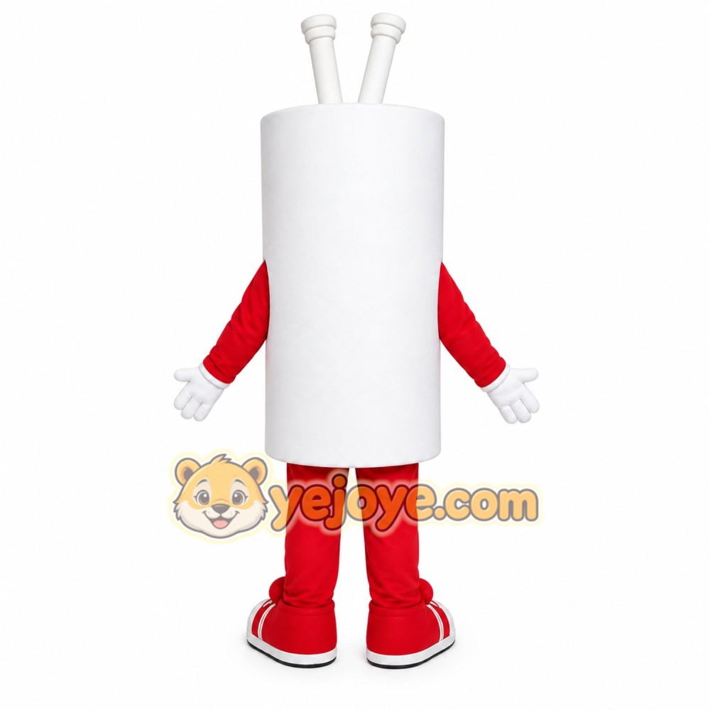 White Cylinder Mascot Costume White Cylinder Mascot Costume