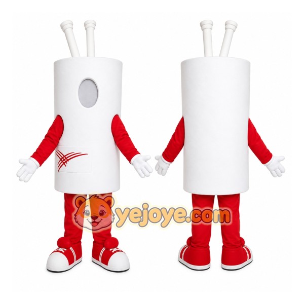 White Cylinder Mascot Costume