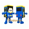Blue Bus Mascot Costume Blue Bus Mascot Costume