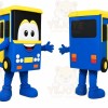 Blue Bus Mascot Costume
