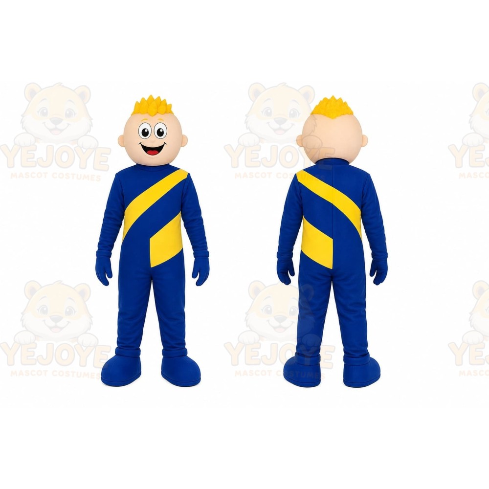 Blue Yellow Runner Mascot Costume