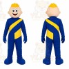 Blue Yellow Runner Mascot Costume