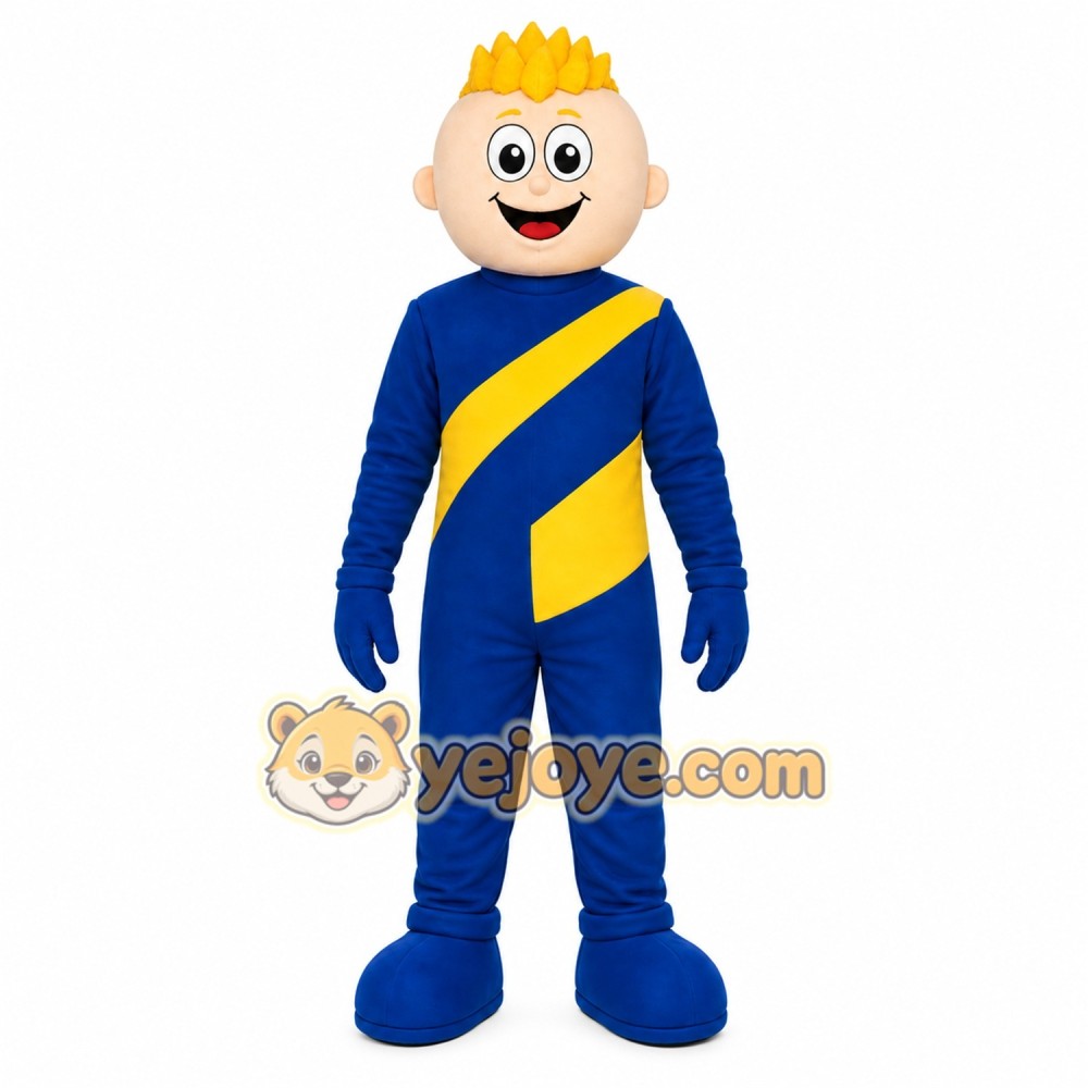 Blue Yellow Runner Mascot Costume Blue Yellow Runner Mascot Costume