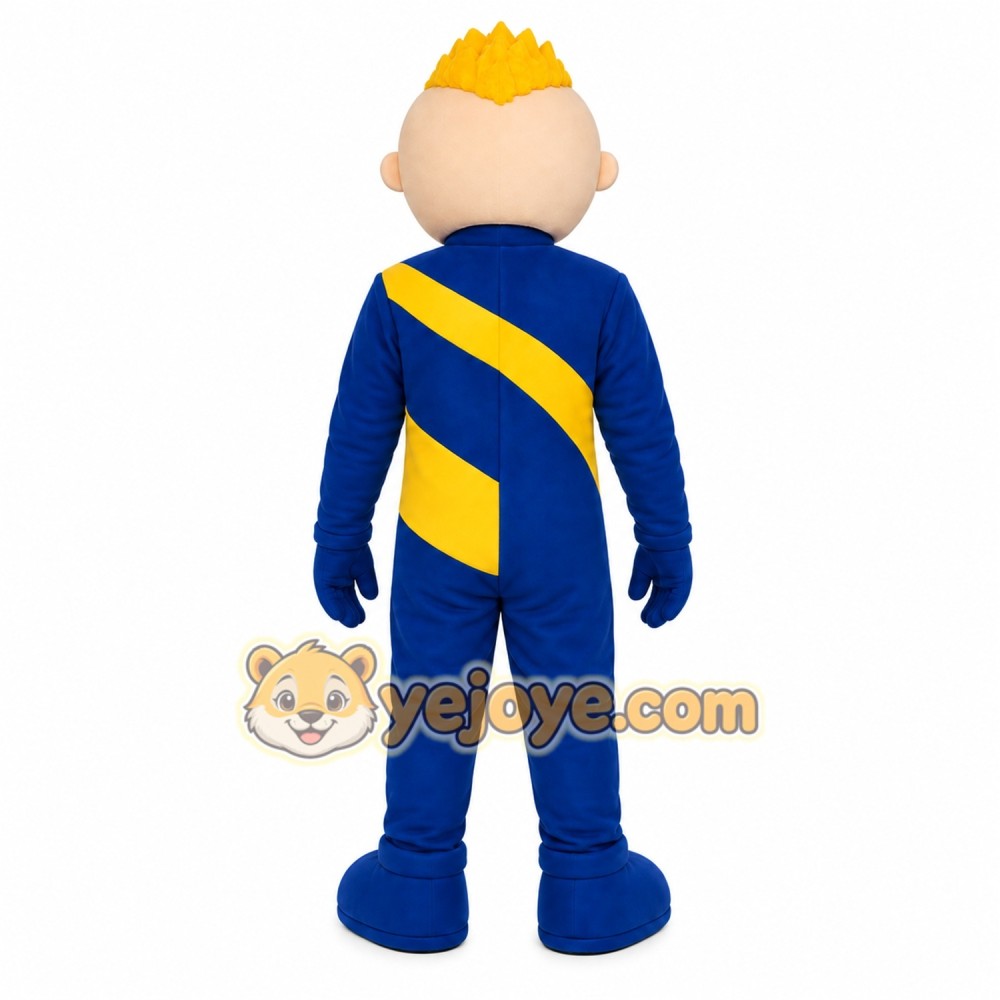 Blue Yellow Runner Mascot Costume Blue Yellow Runner Mascot Costume