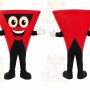 Red Triangle Mascot Costume