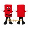 Red Rectangle Mascot Costume Red Rectangle Mascot Costume