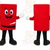 Red Rectangle Mascot Costume