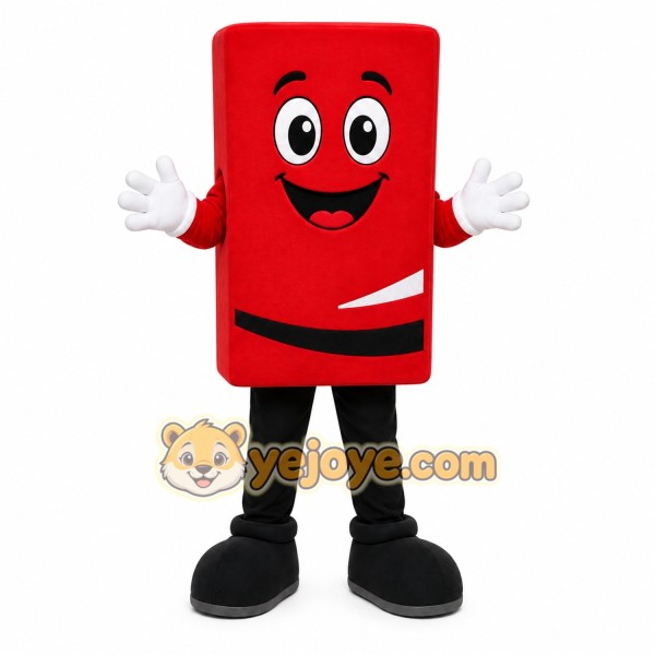 Red Rectangle Mascot Costume