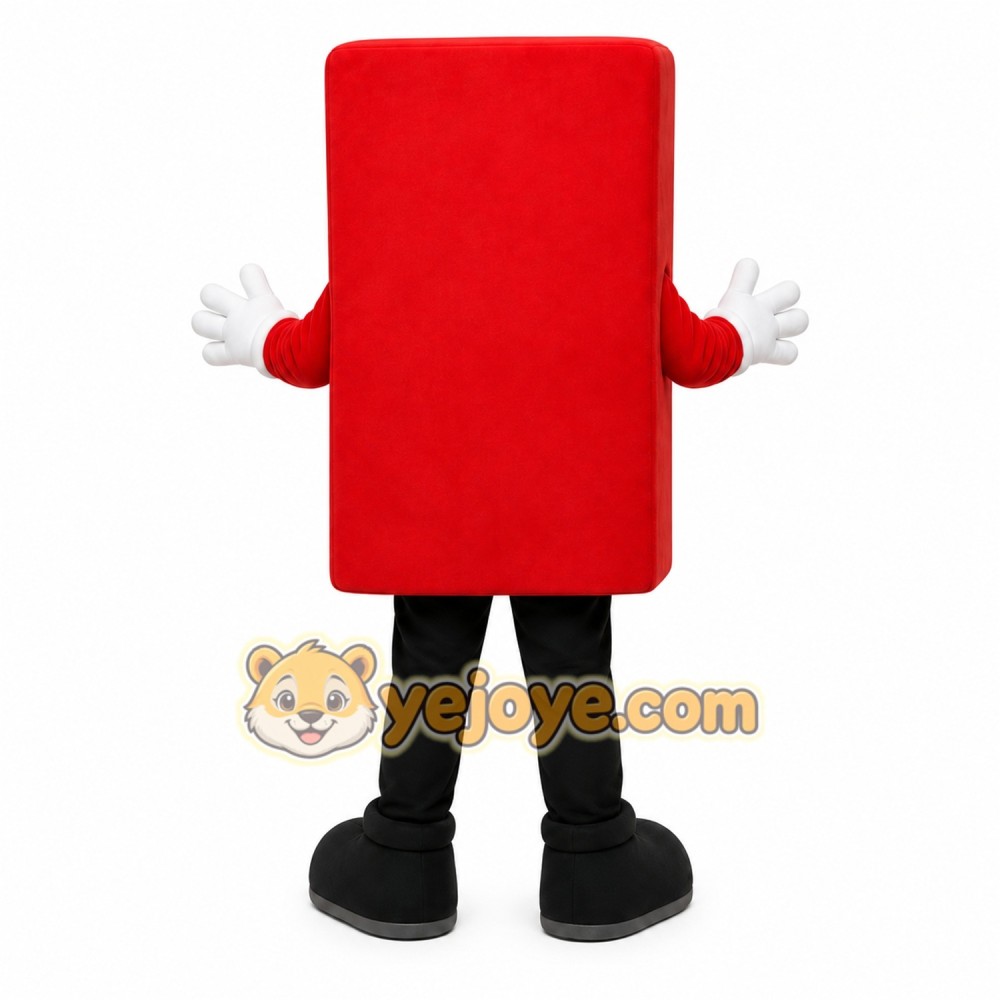 Red Rectangle Mascot Costume Red Rectangle Mascot Costume