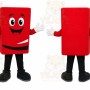 Red Rectangle Mascot Costume