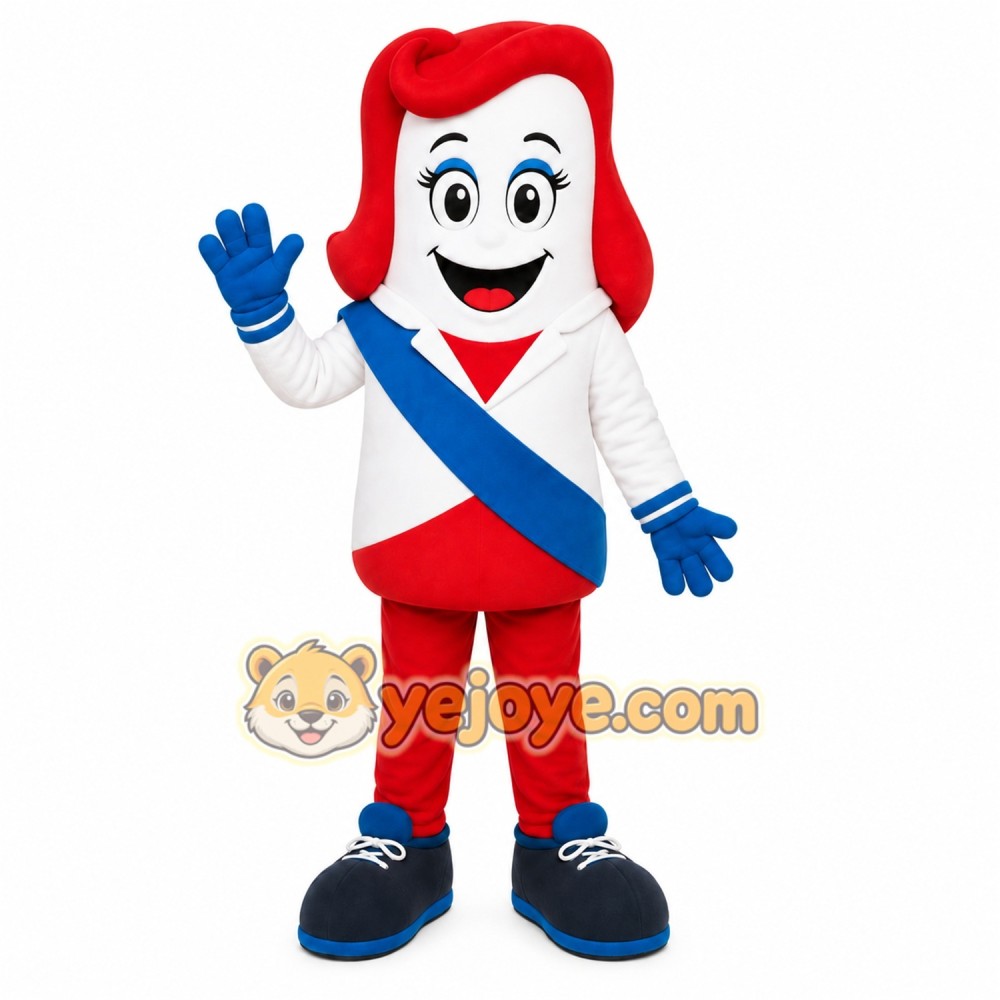Red White Candy Mascot Costume Red White Candy Mascot Costume