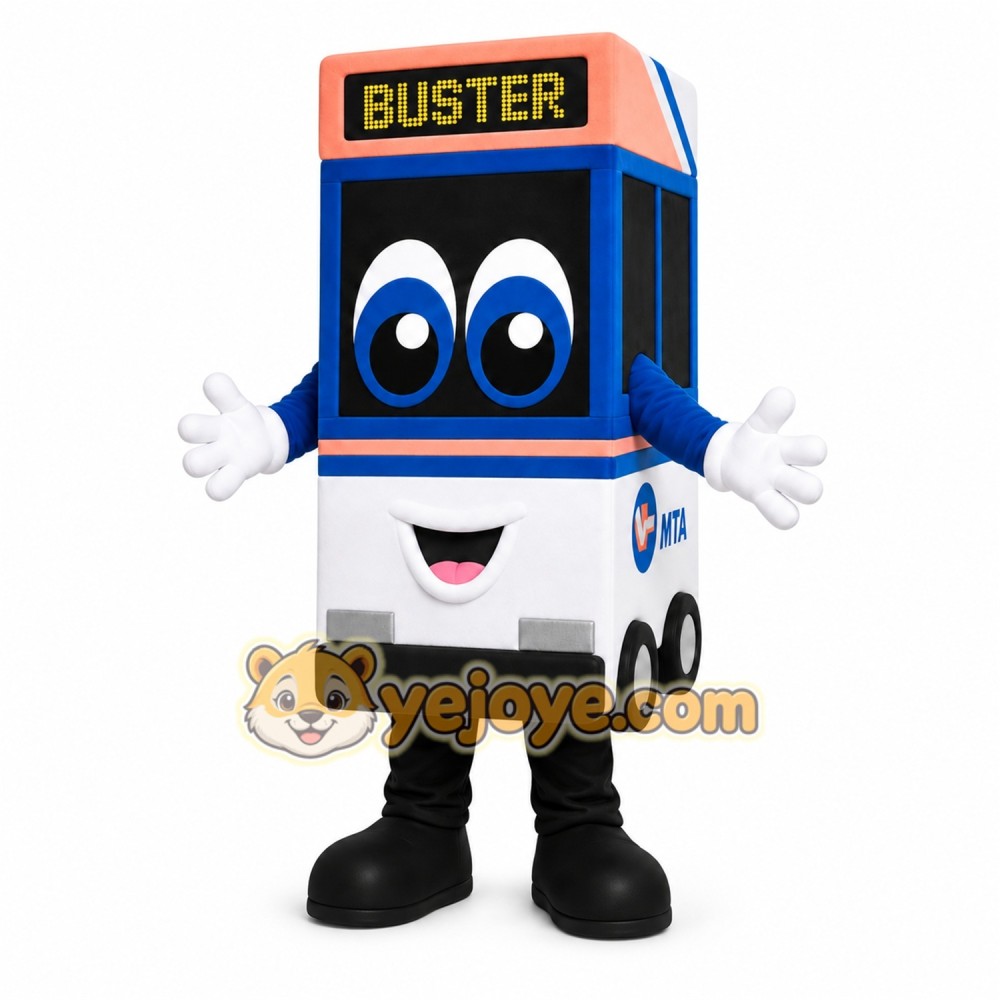 Blue Bus Mascot Costume Blue Bus Mascot Costume