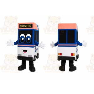 Blue Bus Mascot Costume