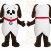 White Brown Puppy Mascot Costume