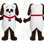 White Brown Puppy Mascot Costume