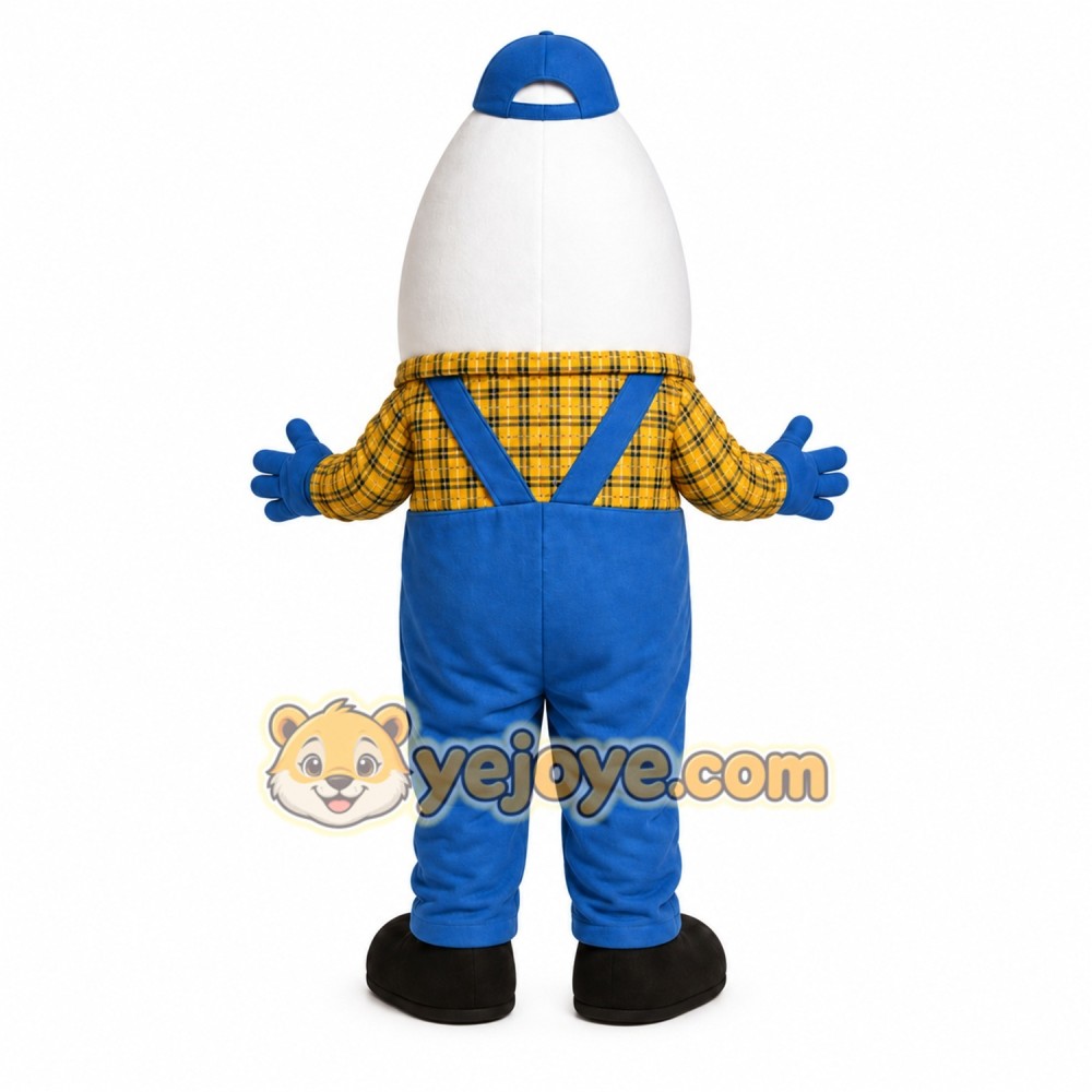 Farmer Egg Mascot Costume Farmer Egg Mascot Costume