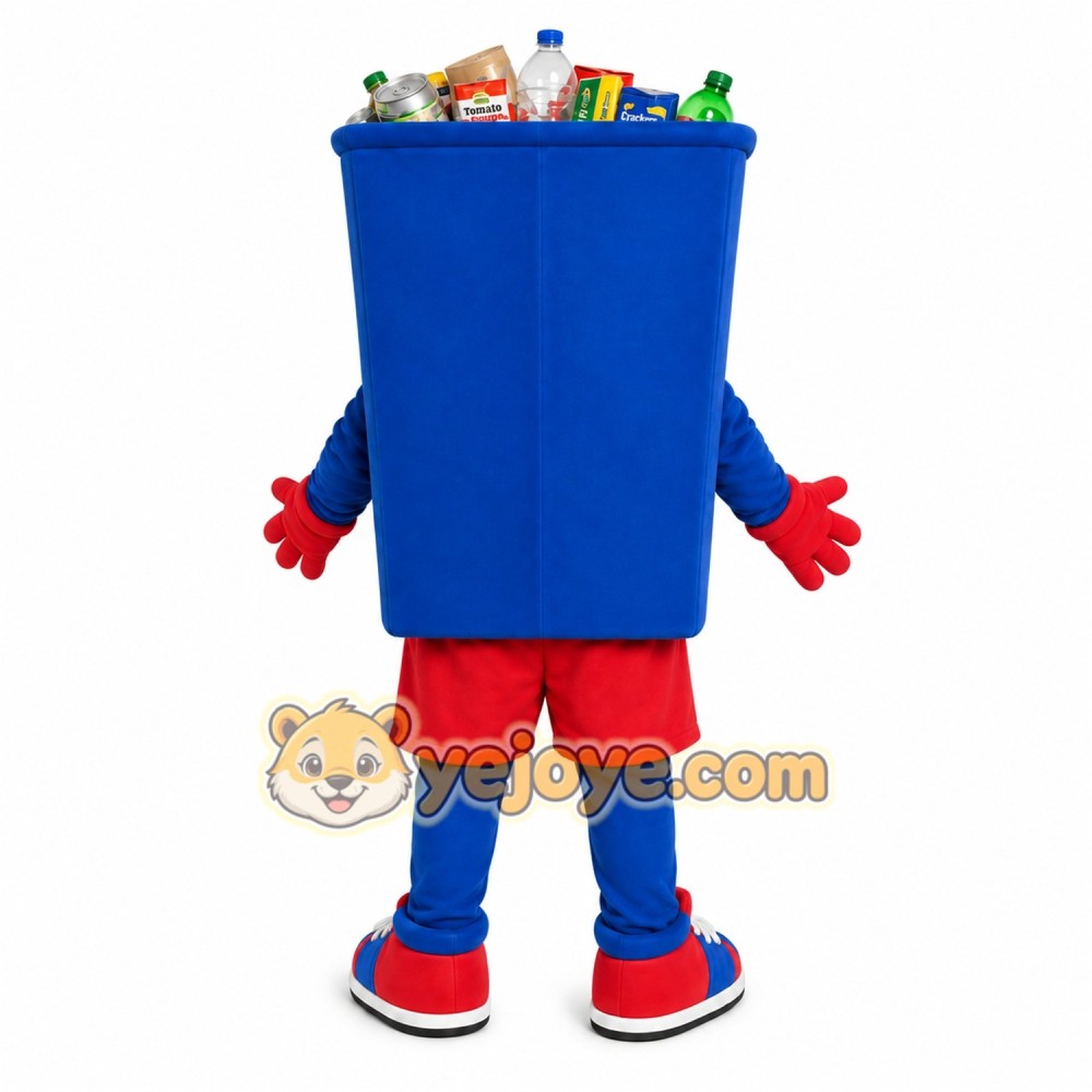 Blue Bin Mascot Costume Blue Bin Mascot Costume