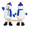 Blue Snowman Mascot Costume