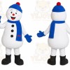 Blue Snowman Mascot Costume