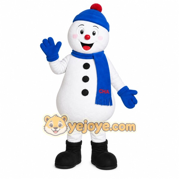 Blue Snowman Mascot Costume