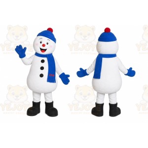 Blue Snowman Mascot Costume