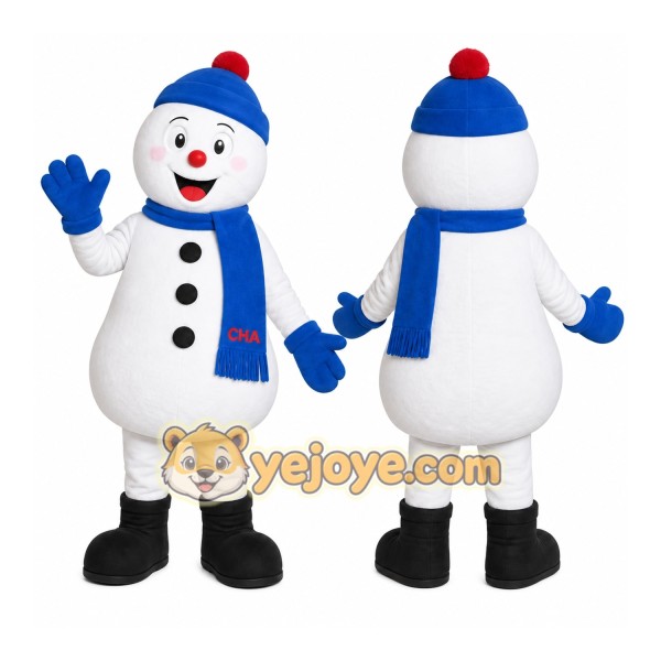 Blue Snowman Mascot Costume