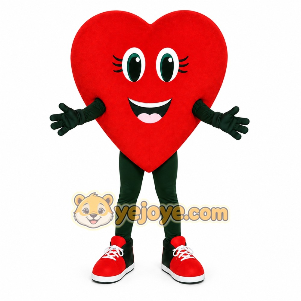 Red Heart Mascot Costume Red Heart Mascot Costume