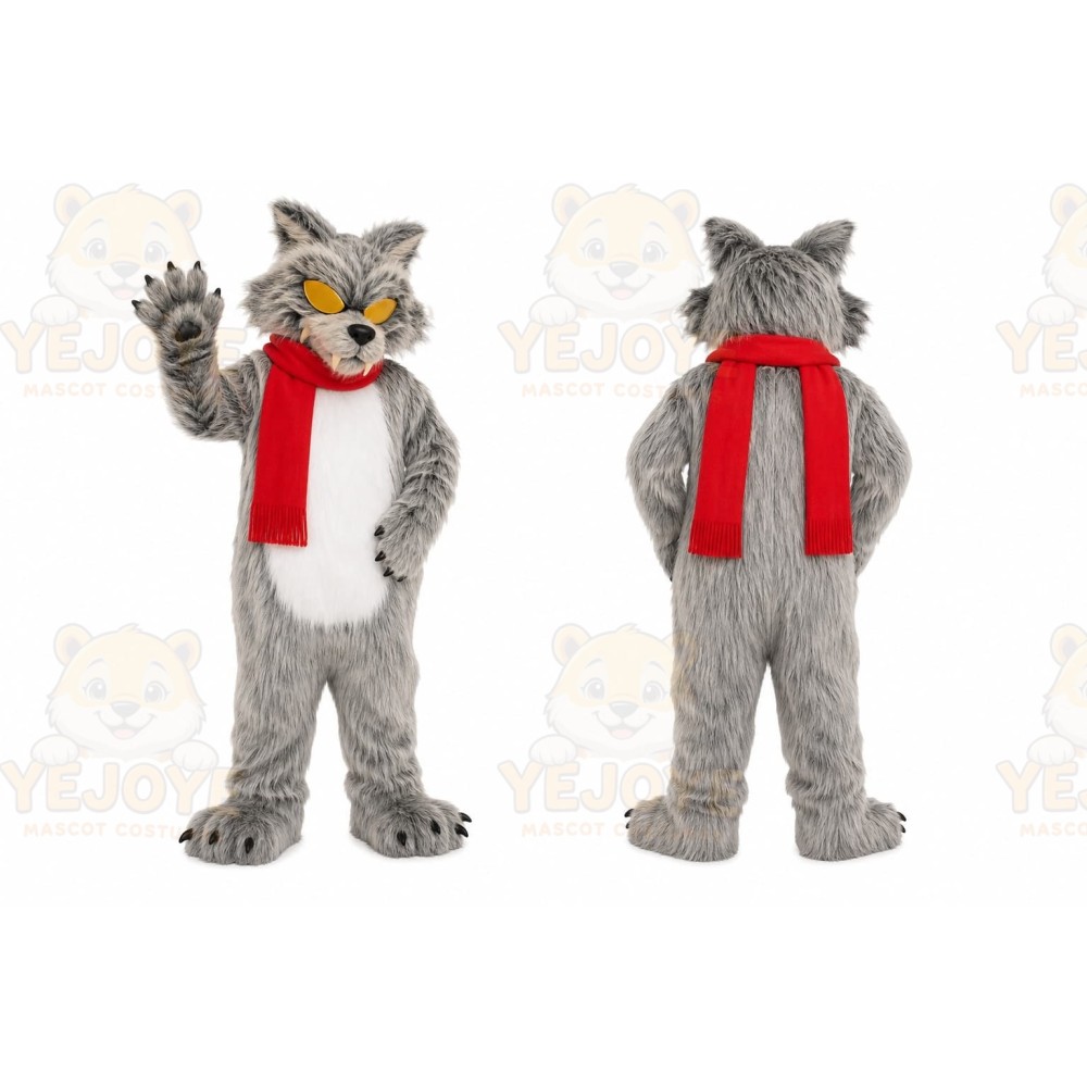 Gray Dog Mascot Costume