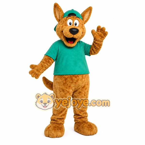 Green Shirt Dog Mascot Costume Green Shirt Dog Mascot Costume