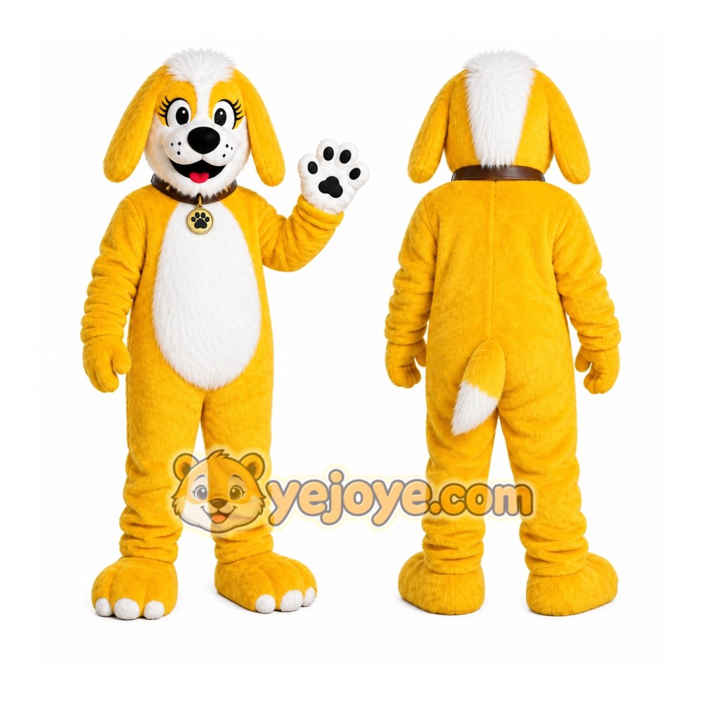 Yellow Puppy Mascot Costume Yellow Puppy Mascot Costume