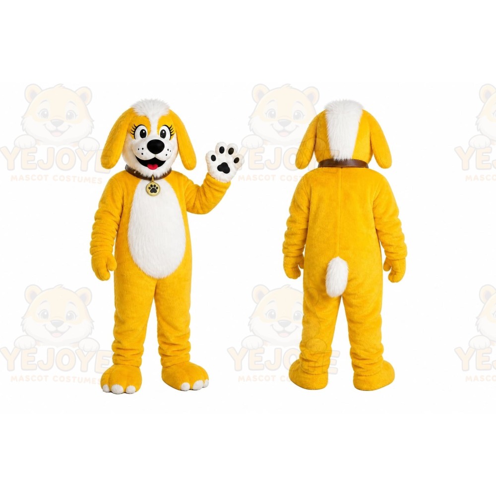 Yellow Puppy Mascot Costume