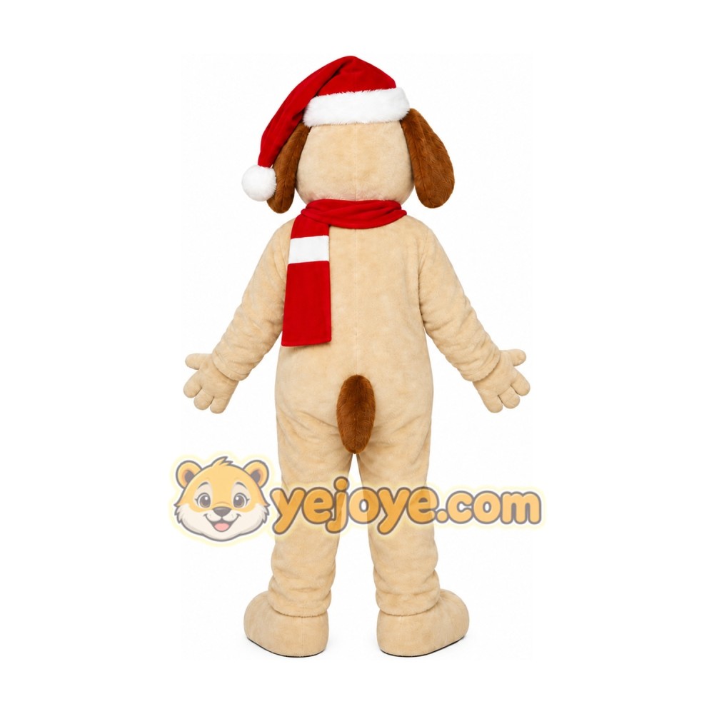 White Puppy Red Scarf Mascot Costume White Puppy Red Scarf Mascot Costume