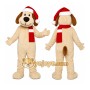White Puppy Red Scarf Mascot Costume