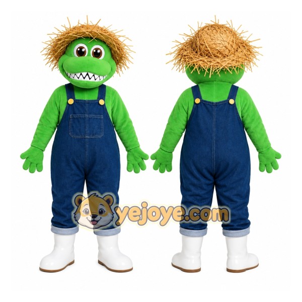 Scarecrow Alligator Mascot Costume