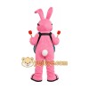 Pink Bunny Drummer Mascot Costume Pink Bunny Drummer Mascot Costume